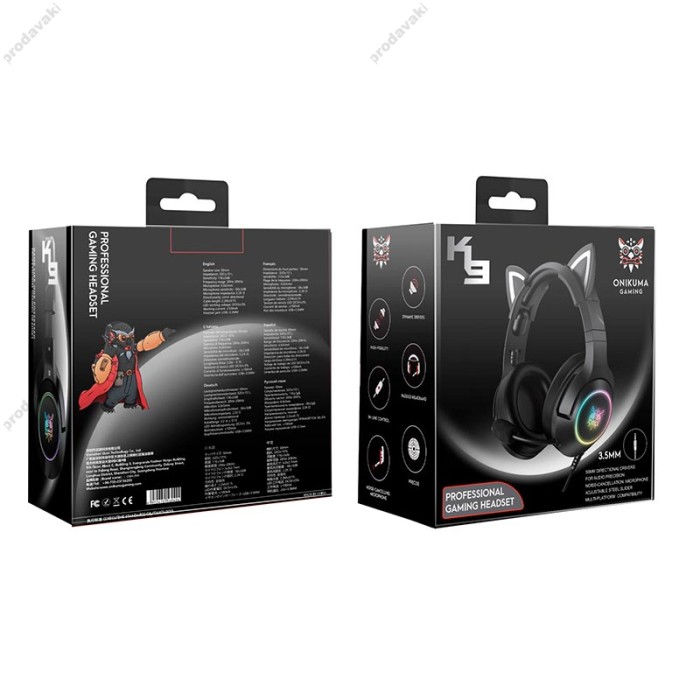 Дротові навушники Onikuma K9 Gaming with LED 3.5mm Black